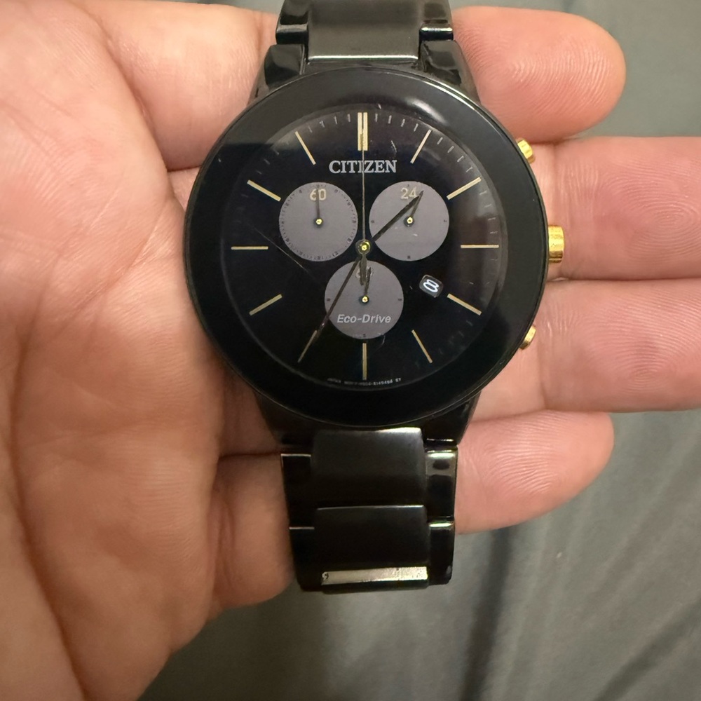 Citizen Black and Gold Chronograph Watch